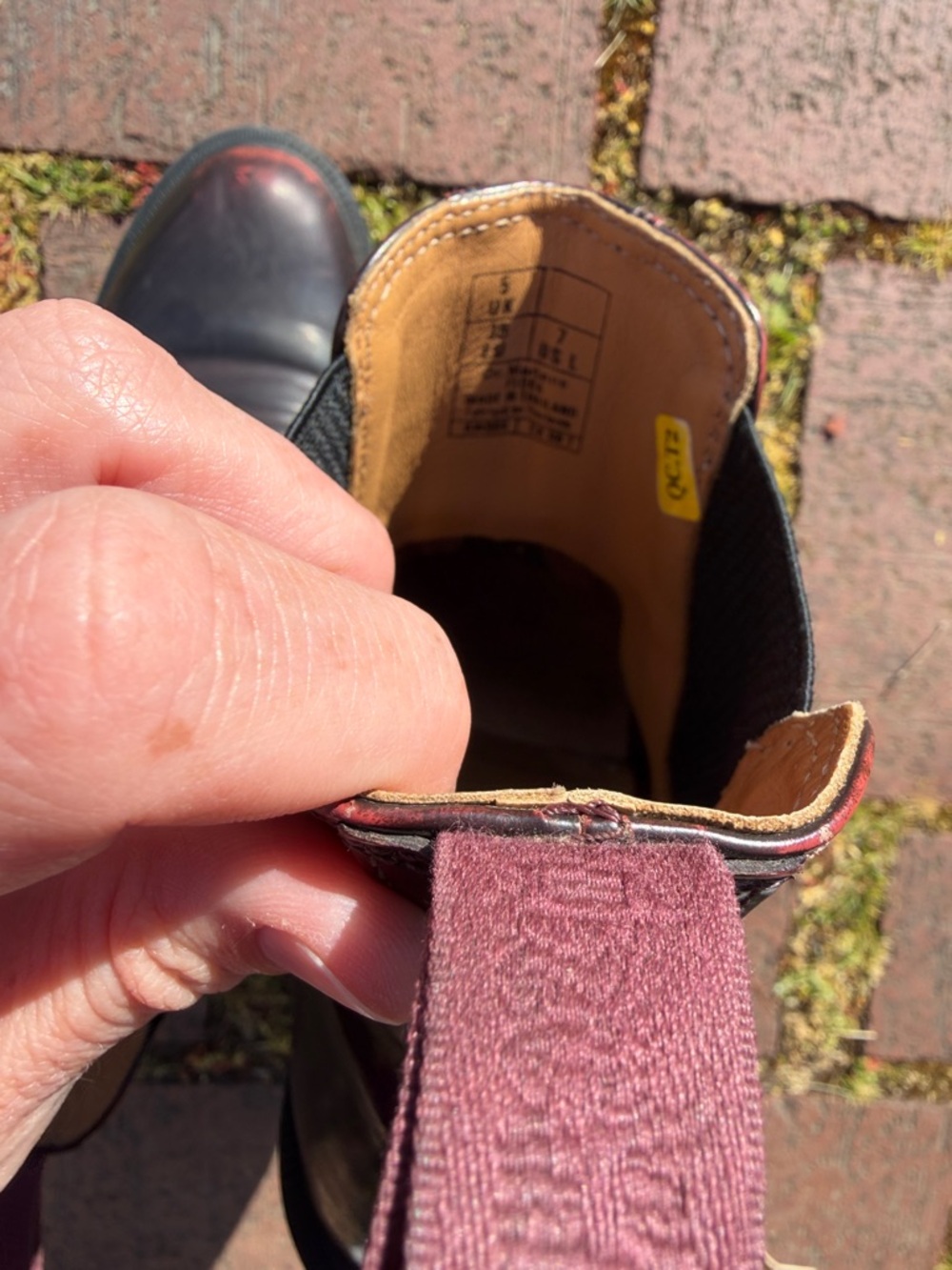 Dr Martens Flora Chelsea Boots in Dark Brown with burgundy accents // 38 US 7 - Picture 5 of 5